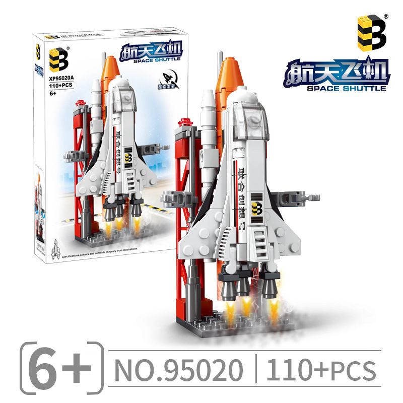 B BRAND 95020 non Lego TÀU CON THOI MINI bộ đồ chơi xếp lắp ráp ghép mô hình Space SPACE SHUTTLE Thám Hiểm Không Gian 110 khối
