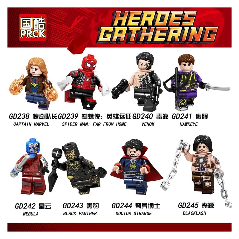 PRCK GD238 GD239 GD240 GD241 GD242 GD243 GD244 GD245 non Lego 8 NHÂN VẬT SIÊU ANH HÙNG bộ đồ chơi xếp lắp ráp ghép mô hình Super Heroes Siêu Nhân Anh Hùng