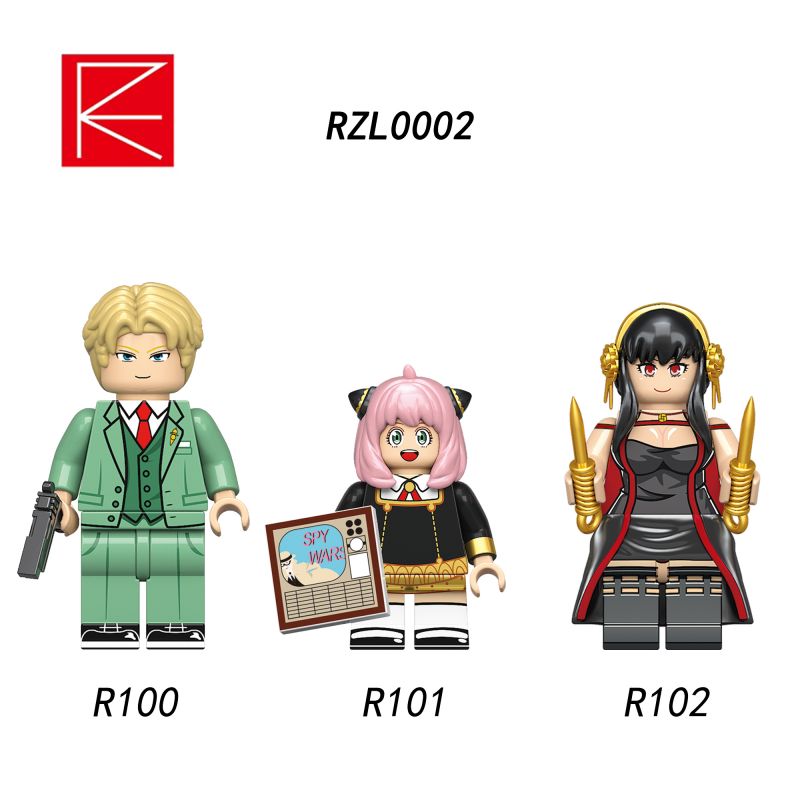 RZL 0002 R100 R101 R102 non Lego NHÀ CHƠI GIÁN ĐIỆP 3 MINIFIGURES bộ đồ chơi xếp lắp ráp ghép mô hình Collectable Minifigures Búp Bê Sưu Tầm