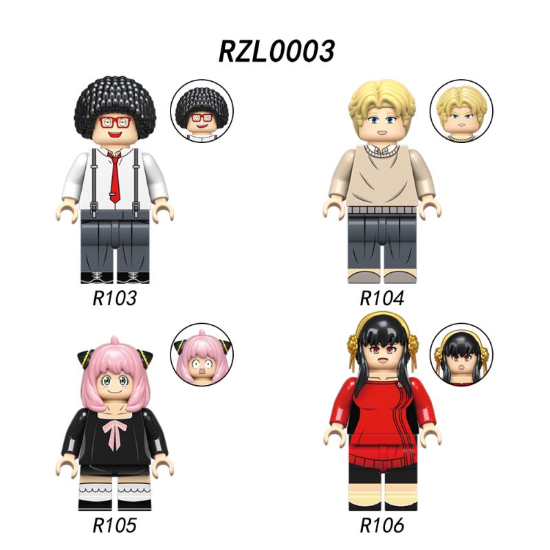 RZL 0003 R103 R104 R105 R106 non Lego NHÀ CHƠI GIÁN ĐIỆP 4 MINIFIGURES bộ đồ chơi xếp lắp ráp ghép mô hình Collectable Minifigures Búp Bê Sưu Tầm