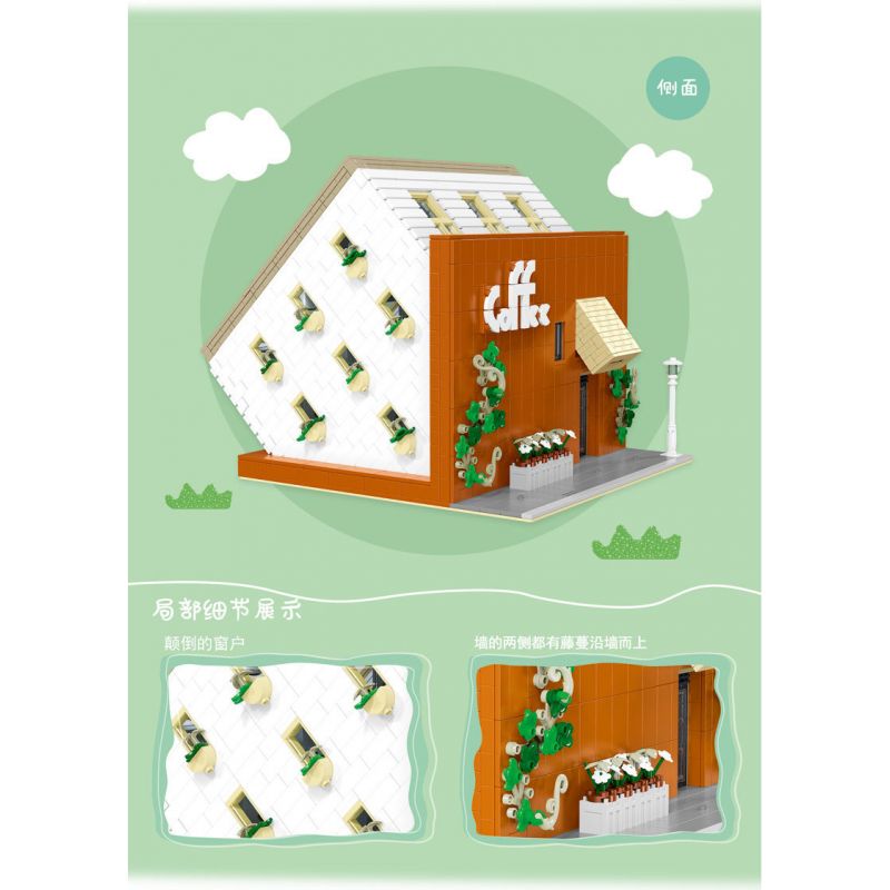 MorkModel 10209 Mork Model 10209 non  QUÁN CÀ PHÊ LỘN NGƯỢC bộ đồ chơi xếp lắp ráp ghép mô hình Modular Buildings UPSIDE DOWN CAFE Mô Hình Nhà Cửa 3118 khối