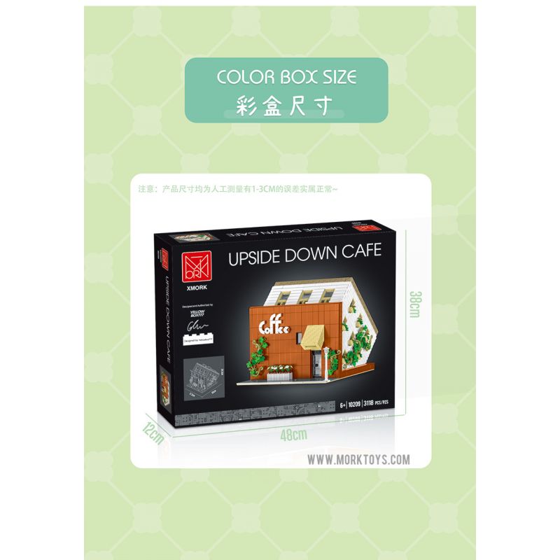 MorkModel 10209 Mork Model 10209 non  QUÁN CÀ PHÊ LỘN NGƯỢC bộ đồ chơi xếp lắp ráp ghép mô hình Modular Buildings UPSIDE DOWN CAFE Mô Hình Nhà Cửa 3118 khối