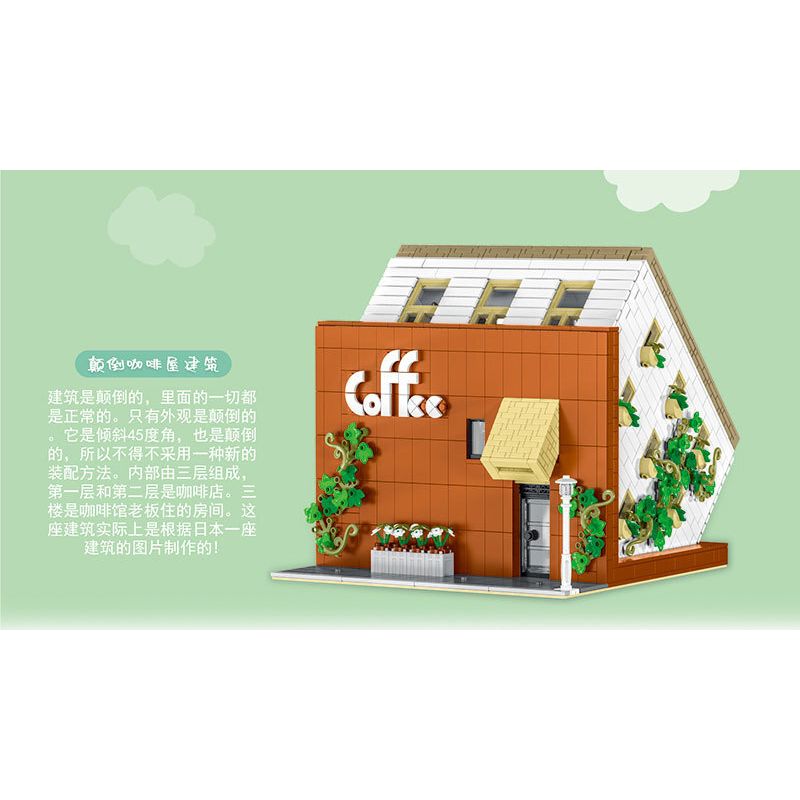 MorkModel 10209 Mork Model 10209 non  QUÁN CÀ PHÊ LỘN NGƯỢC bộ đồ chơi xếp lắp ráp ghép mô hình Modular Buildings UPSIDE DOWN CAFE Mô Hình Nhà Cửa 3118 khối