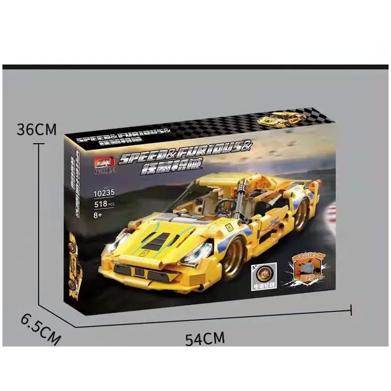 PROGRESS MODEL 10235 non  TRỞ LẠI XE bộ đồ chơi xếp lắp ráp ghép mô hình SPEED & FURIOUS 518 khối