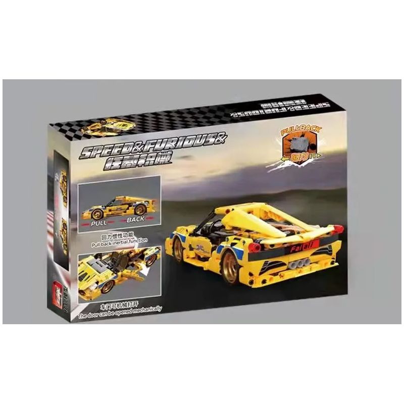 PROGRESS MODEL 10235 non  TRỞ LẠI XE bộ đồ chơi xếp lắp ráp ghép mô hình SPEED & FURIOUS 518 khối