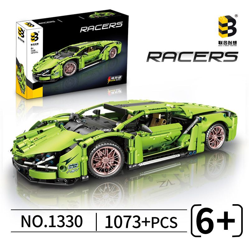 B BRAND 1330 K CARD 1340 non  LAMBORGHINI tỷ lệ 1:14 bộ đồ chơi xếp lắp ráp ghép mô hình  DEFORMED Kỹ Thuật Công Nghệ Cao Mô Hình Phương Tiện 1073 khối