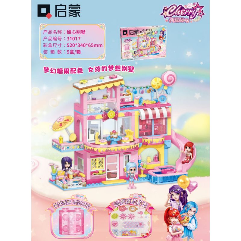 QMAN ENLIGHTEN KEEPPLEY 31017 non  NGƯỜI YÊU TỎA SÁNG BIỆT THỰ TÌNH bộ đồ chơi xếp lắp ráp ghép mô hình Girl Con Gái 638 khối