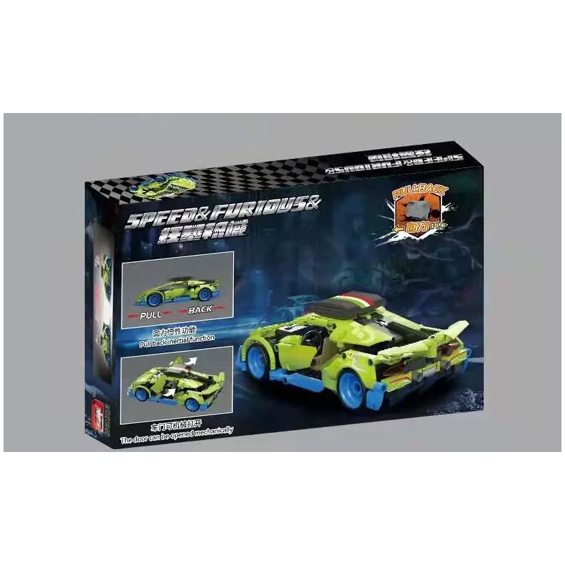 PROGRESS MODEL 10234 non  LAMBORGHINI TRỞ LẠI XE bộ đồ chơi xếp lắp ráp ghép mô hình SPEED & FURIOUS 533 khối