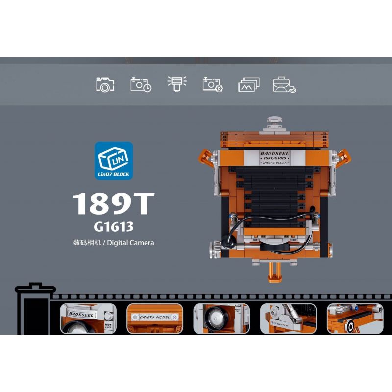 ZHEGAO 00904 non  MÁY ẢNH KỸ THUẬT SỐ bộ đồ chơi xếp lắp ráp ghép mô hình Creator Expert HAOUSEEL 189T G1613 DIGITAL CAMERA Chuyên Gia Sáng Tạo 694 khối