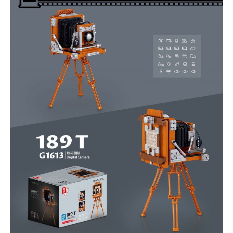 ZHEGAO 00904 non  MÁY ẢNH KỸ THUẬT SỐ bộ đồ chơi xếp lắp ráp ghép mô hình Creator Expert HAOUSEEL 189T G1613 DIGITAL CAMERA Chuyên Gia Sáng Tạo 694 khối