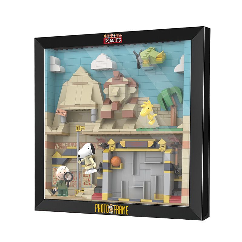 LINOOS LN8052 8052 non Lego CUỘC PHIÊU LƯU CỦA AI CẬP. bộ đồ chơi xếp lắp ráp ghép mô hình Snoopy SNOOPY PHOTO FRAME Chú Chó 508 khối