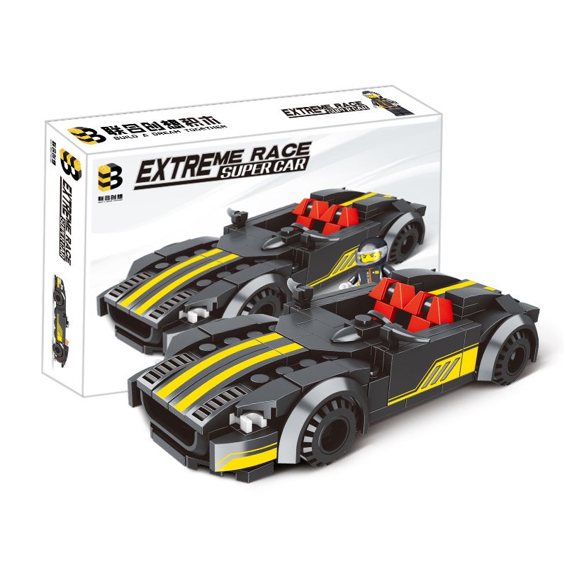 B BRAND 224 non Lego XE MUI TRẦN MÀU ĐEN bộ đồ chơi xếp lắp ráp ghép mô hình Speed Champions Racing Cars Đua Xe Công Thức 196 khối