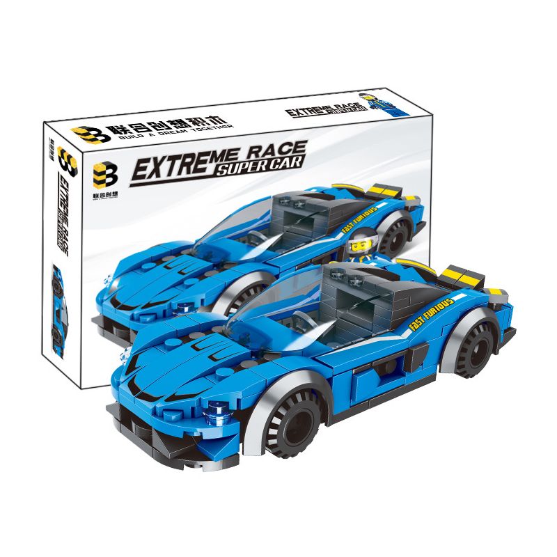 B BRAND 223 non Lego XE THỂ THAO MÀU XANH bộ đồ chơi xếp lắp ráp ghép mô hình Speed Champions Racing Cars Đua Xe Công Thức 196 khối