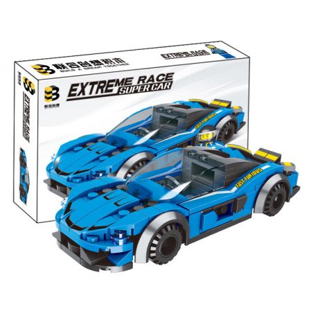 B BRAND 223 non  XE THỂ THAO MÀU XANH bộ đồ chơi xếp lắp ráp ghép mô hình Speed Champions Racing Cars Đua Xe Công Thức 196 khối