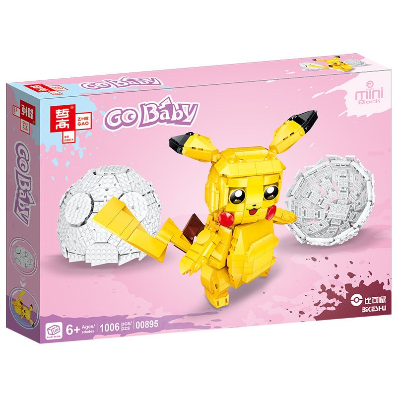 ZHEGAO 00895 non Lego POKEMON PIKKO bộ đồ chơi xếp lắp ráp ghép mô hình GO BABY 1006 khối