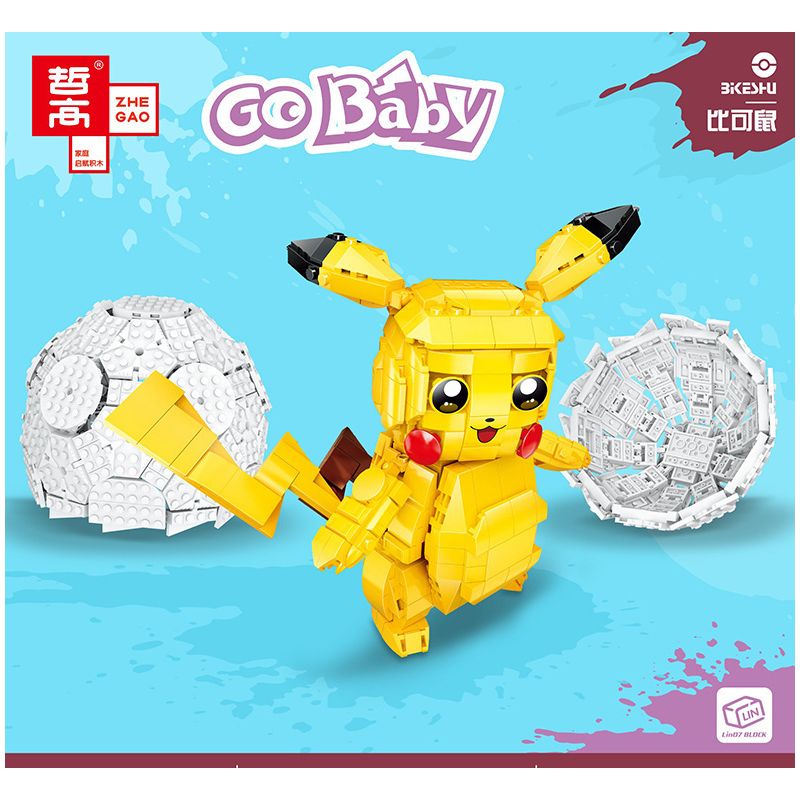 ZHEGAO 00895 non  POKEMON PIKKO bộ đồ chơi xếp lắp ráp ghép mô hình GO BABY 1006 khối