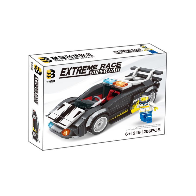 B BRAND 219 non  SIÊU XE CẢNH SÁT bộ đồ chơi xếp lắp ráp ghép mô hình Speed Champions Racing Cars Đua Xe Công Thức 206 khối