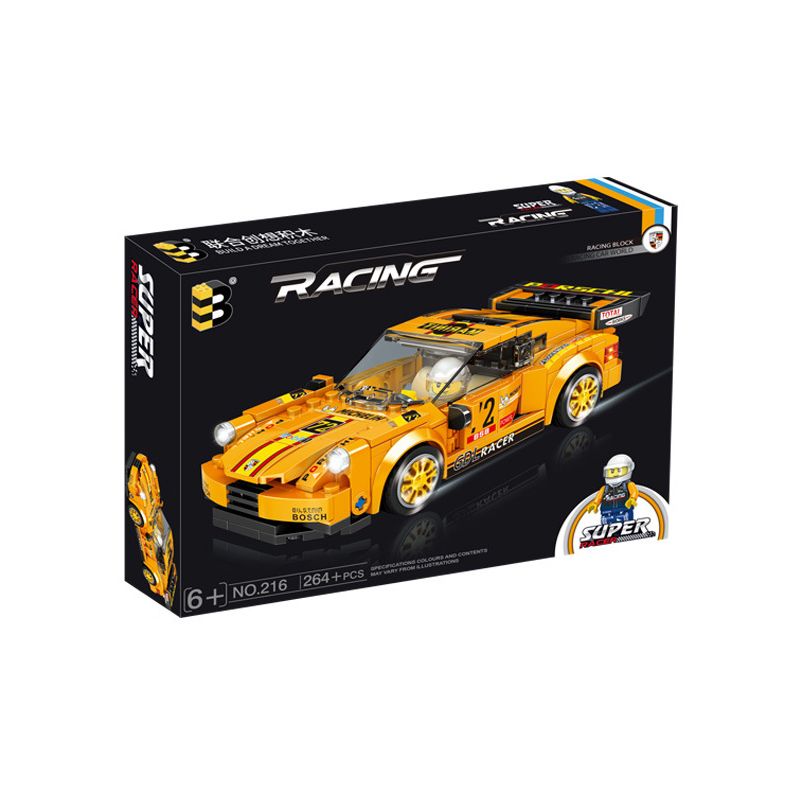 B BRAND 216 non  PORSCHE 911 bộ đồ chơi xếp lắp ráp ghép mô hình Speed Champions Racing Cars Đua Xe Công Thức 264 khối