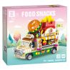 818 98284 ZHEGAO 00891 non  XE BÁNH MÌ KẸP THỊT bộ đồ chơi xếp lắp ráp ghép mô hình FOOD SNACKS HAMBURG CAR 638 khối