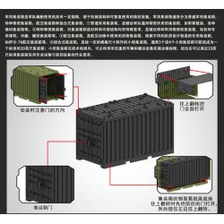 TBS TOYS J775 non  CONTAINER QUÂN SỰ ĐA CHỨC NĂNG bộ đồ chơi xếp lắp ráp ghép mô hình Military Army MILITARY CONTAINER Quân Sự Bộ Đội 10 khối