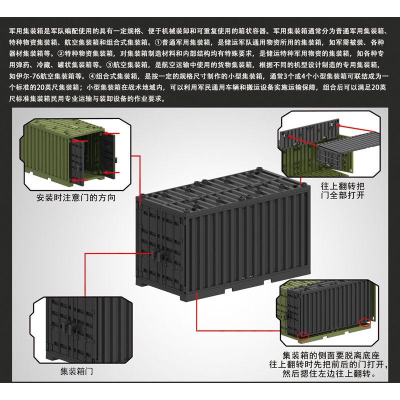 TBS TOYS J775 non  CONTAINER QUÂN SỰ ĐA CHỨC NĂNG bộ đồ chơi xếp lắp ráp ghép mô hình Military Army MILITARY CONTAINER Quân Sự Bộ Đội 10 khối