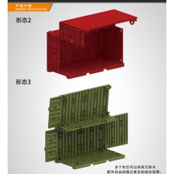 TBS TOYS J775 non  CONTAINER QUÂN SỰ ĐA CHỨC NĂNG bộ đồ chơi xếp lắp ráp ghép mô hình Military Army MILITARY CONTAINER Quân Sự Bộ Đội 10 khối