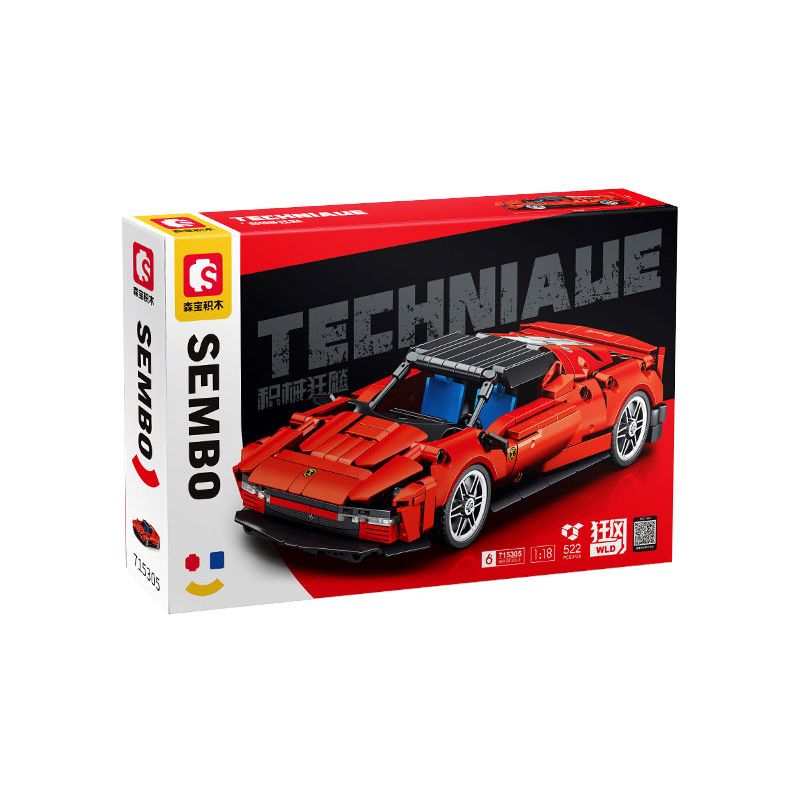 SEMBO WEKKI VIGGI 715305 non  THIẾT BỊ ĐIÊN RỒ XE THỂ THAO FERRARI SP4 tỷ lệ 1:18 bộ đồ chơi xếp lắp ráp ghép mô hình  Kỹ Thuật Công Nghệ Cao Mô Hình Phương Tiện 522 khối