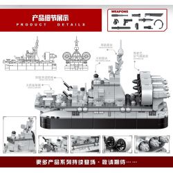 MINGDI 9028 non  TÀU HẠ CÁNH KHÔNG KHÍ CẤP ĐỘ BULL bộ đồ chơi xếp lắp ráp ghép mô hình Military Army MILITARY BISON CLASS GOVERCRAFT Quân Sự Bộ Đội 409 khối