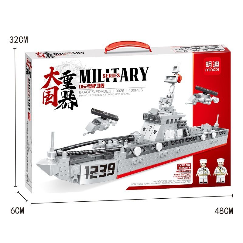 MINGDI 9026 non Lego 062 KHAI THÁC. bộ đồ chơi xếp lắp ráp ghép mô hình Military Army MILITARY TYPE 062 FRIGATE Quân Sự Bộ Đội 400 khối