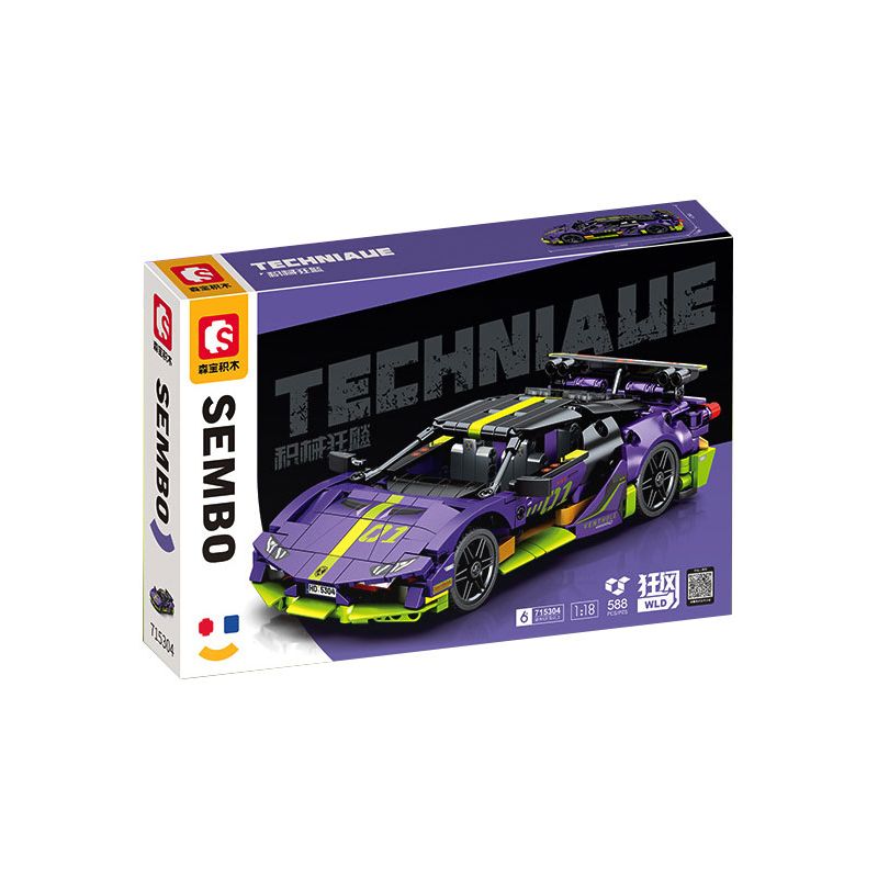 SEMBO WEKKI VIGGI 715304 non  TÍCH LŨY VŨ KHÍ TRANG BỊ SIÊU XE THỂ THAO RAMBO tỷ lệ 1:18 bộ đồ chơi xếp lắp ráp ghép mô hình  Kỹ Thuật Công Nghệ Cao Mô Hình Phương Tiện 588 khối