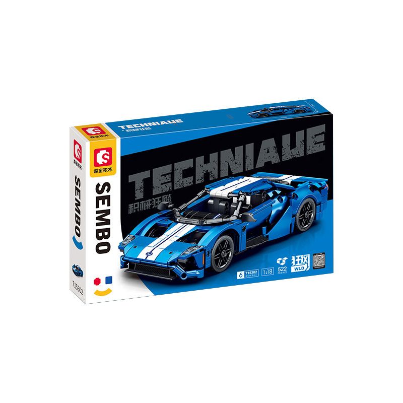 SEMBO WEKKI VIGGI 715302 non  CRAZY GEAR XE THỂ THAO VOLT GT22 FORD 1:18 tỷ lệ 1:18 bộ đồ chơi xếp lắp ráp ghép mô hình  Kỹ Thuật Công Nghệ Cao Mô Hình Phương Tiện 524 khối