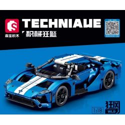 SEMBO WEKKI VIGGI 715302 non  CRAZY GEAR XE THỂ THAO VOLT GT22 FORD 1:18 tỷ lệ 1:18 bộ đồ chơi xếp lắp ráp ghép mô hình  Kỹ Thuật Công Nghệ Cao Mô Hình Phương Tiện 524 khối