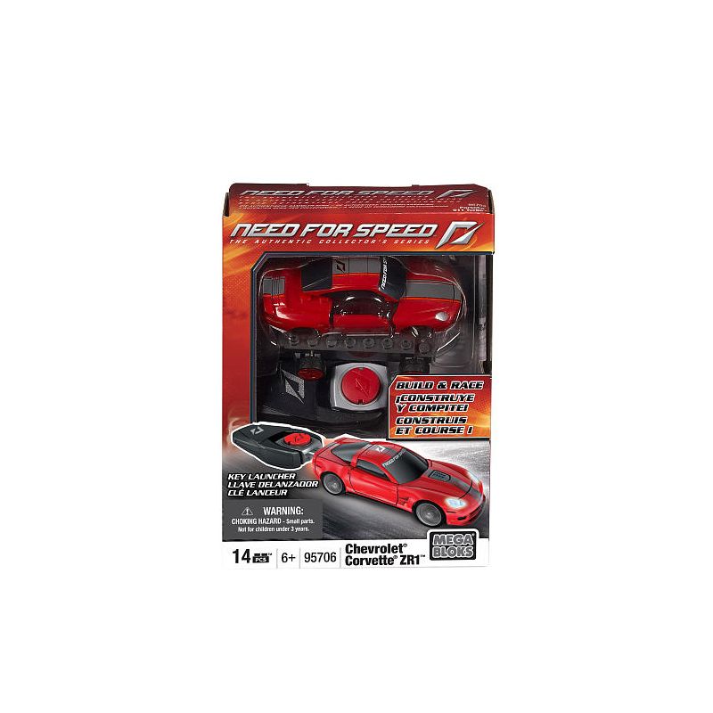 MEGA BLOKS 95706 non  CẦN TỐC ĐỘ CHEVROLET CORVETTE ZR-1 tỷ lệ 1:55 bộ đồ chơi xếp lắp ráp ghép mô hình Need For Speed NEED FOR SPEED CHEVROLET CORVETTE ZR1 14 khối