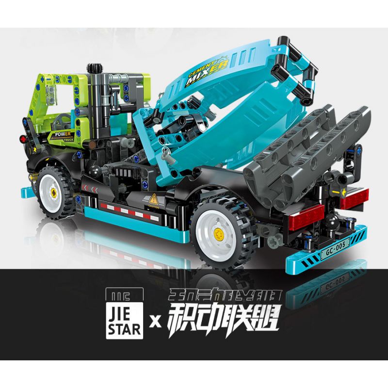 JIESTAR 91005 non  XE TRỘN XI MĂNG bộ đồ chơi xếp lắp ráp ghép mô hình 553 khối