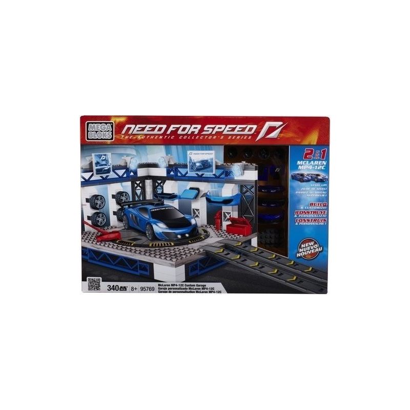 MEGA BLOKS 95769 non  NHÀ ĐỂ XE SỬA ĐỔI CỦA MCLAREN MP4-12C tỷ lệ 1:38 bộ đồ chơi xếp lắp ráp ghép mô hình Need For Speed NEED FOR SPEED CUSTOM GARAGE MCLAREN MP4-12C 342 khối