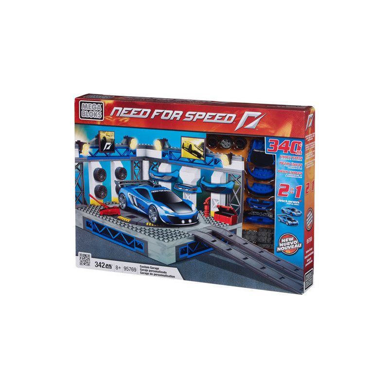 MEGA BLOKS 95769 non  NHÀ ĐỂ XE SỬA ĐỔI CỦA MCLAREN MP4-12C tỷ lệ 1:38 bộ đồ chơi xếp lắp ráp ghép mô hình Need For Speed NEED FOR SPEED CUSTOM GARAGE MCLAREN MP4-12C 342 khối