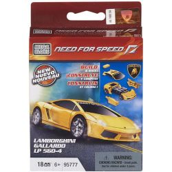 MEGA BLOKS 95777 non  LAMBORGHINI tỷ lệ 1:55 bộ đồ chơi xếp lắp ráp ghép mô hình Need For Speed NEED FOR SPEED LAMBORGHINI 18 khối