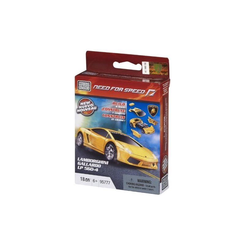 MEGA BLOKS 95777 non  LAMBORGHINI tỷ lệ 1:55 bộ đồ chơi xếp lắp ráp ghép mô hình Need For Speed NEED FOR SPEED LAMBORGHINI 18 khối