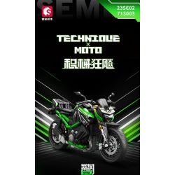 SEMBO WEKKI VIGGI 713003 non  TRANG BỊ ĐIÊN CUỒNG MÔTÔ KAWASAKI Z900 tỷ lệ 1:7 bộ đồ chơi xếp lắp ráp ghép mô hình  Kỹ Thuật Công Nghệ Cao Mô Hình Phương Tiện 872 khối