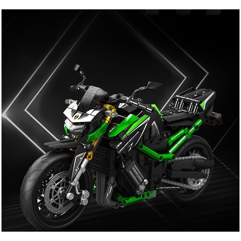 SEMBO WEKKI VIGGI 713003 non  TRANG BỊ ĐIÊN CUỒNG MÔTÔ KAWASAKI Z900 tỷ lệ 1:7 bộ đồ chơi xếp lắp ráp ghép mô hình  Kỹ Thuật Công Nghệ Cao Mô Hình Phương Tiện 872 khối