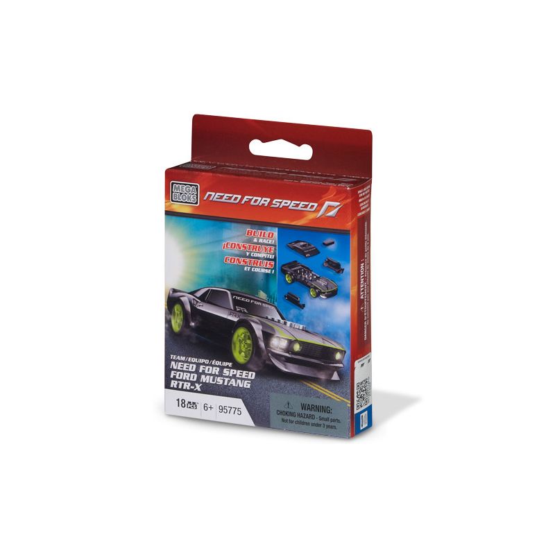MEGA BLOKS 95775 non  FORD MUSTANG RTR X tỷ lệ 1:55 bộ đồ chơi xếp lắp ráp ghép mô hình Need For Speed NEED FOR SPEED FORD MUSTANG RTR X 18 khối