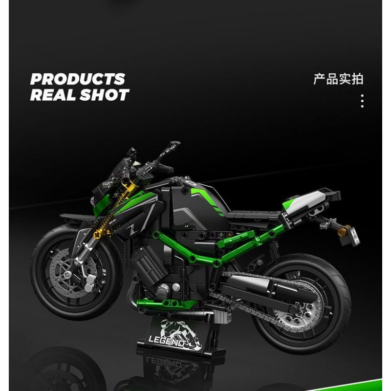 SEMBO WEKKI VIGGI 713003 non  TRANG BỊ ĐIÊN CUỒNG MÔTÔ KAWASAKI Z900 tỷ lệ 1:7 bộ đồ chơi xếp lắp ráp ghép mô hình  Kỹ Thuật Công Nghệ Cao Mô Hình Phương Tiện 872 khối