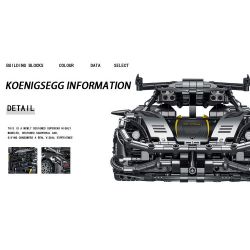 MorkModel 023022 Mork Model 023022 non  KONIÈGE MỘT-1 tỷ lệ 1:14 bộ đồ chơi xếp lắp ráp ghép mô hình  KOENIGSEGG ONE:1 Kỹ Thuật Công Nghệ Cao Mô Hình Phương Tiện 1505 khối