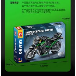 SEMBO WEKKI VIGGI 713003 non  TRANG BỊ ĐIÊN CUỒNG MÔTÔ KAWASAKI Z900 tỷ lệ 1:7 bộ đồ chơi xếp lắp ráp ghép mô hình  Kỹ Thuật Công Nghệ Cao Mô Hình Phương Tiện 872 khối