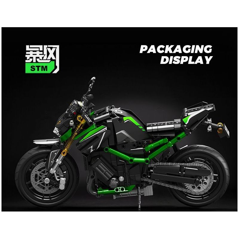 SEMBO WEKKI VIGGI 713003 non  TRANG BỊ ĐIÊN CUỒNG MÔTÔ KAWASAKI Z900 tỷ lệ 1:7 bộ đồ chơi xếp lắp ráp ghép mô hình  Kỹ Thuật Công Nghệ Cao Mô Hình Phương Tiện 872 khối