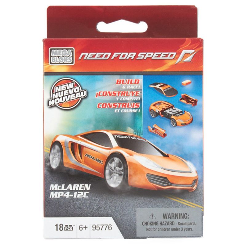 MEGA BLOKS 95776 non  MCLAREN MP4-12C tỷ lệ 1:55 bộ đồ chơi xếp lắp ráp ghép mô hình Need For Speed NEED FOR SPEED MCLAREN MP4-12C 18 khối
