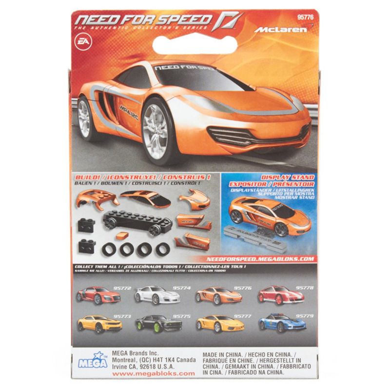 MEGA BLOKS 95776 non  MCLAREN MP4-12C tỷ lệ 1:55 bộ đồ chơi xếp lắp ráp ghép mô hình Need For Speed NEED FOR SPEED MCLAREN MP4-12C 18 khối
