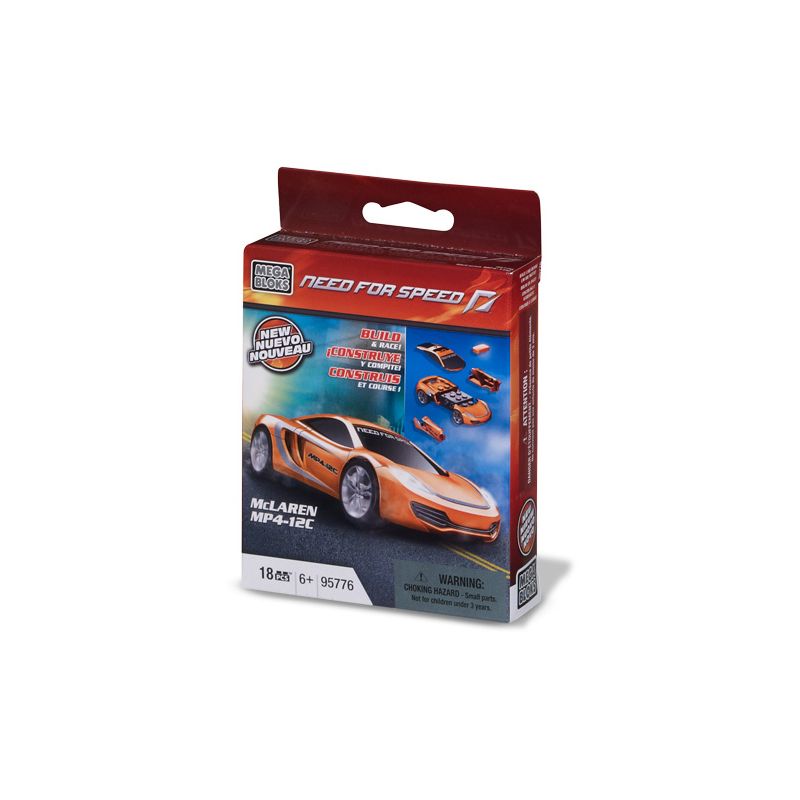 MEGA BLOKS 95776 non  MCLAREN MP4-12C tỷ lệ 1:55 bộ đồ chơi xếp lắp ráp ghép mô hình Need For Speed NEED FOR SPEED MCLAREN MP4-12C 18 khối