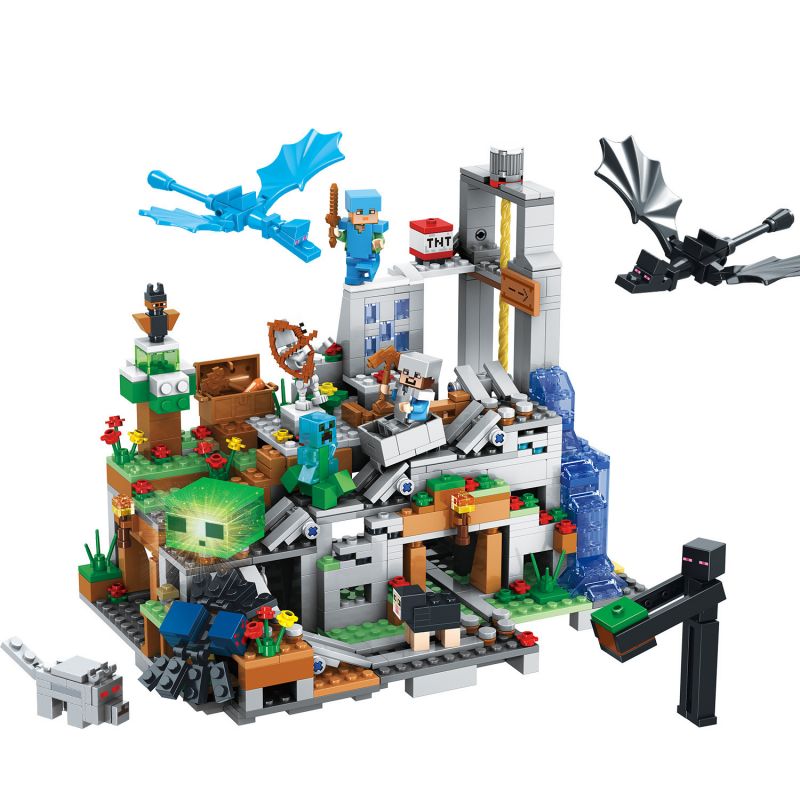 SX 1013 non Lego ĐỘNG NỘI TẠNG bộ đồ chơi xếp lắp ráp ghép mô hình Minecraft MY WORLD Game Xây Dựng 760 khối