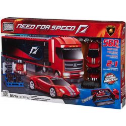MEGA BLOKS 95760 non  XƯỞNG ĐỘ LAMBORGHINI tỷ lệ 1:38 bộ đồ chơi xếp lắp ráp ghép mô hình Need For Speed NEED FOR SPEED CUSTOM RIG (LAMBORGHINI GALLARDO LP 560-4) 562 khối